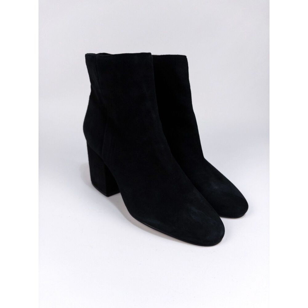 Sam Edelman Taye Black Suede Block Heel Ankle Booties Women’s Size 9